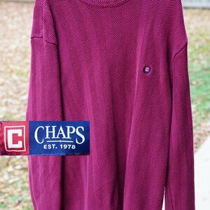 Chaps Maroon Sweater  Classic Chaps sweater in rich maroon.
